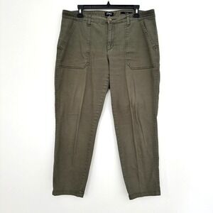 Jones New York Chino Pants Womens 12‎ Green Cargo NY Cropped Ankle